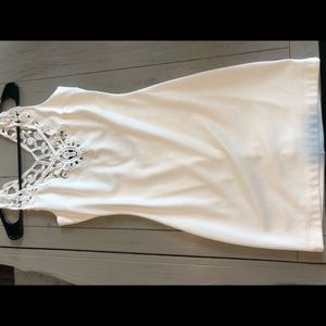 “one rad girl” white lace dress